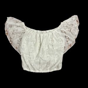 Abercrombie & Fitch white lacy crop top. XS